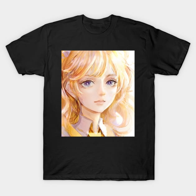 Blonde Hair Anime Girl T-Shirt by animegirlnft